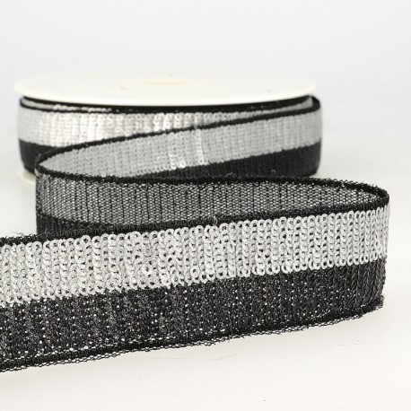 Galon paillettes bicolore