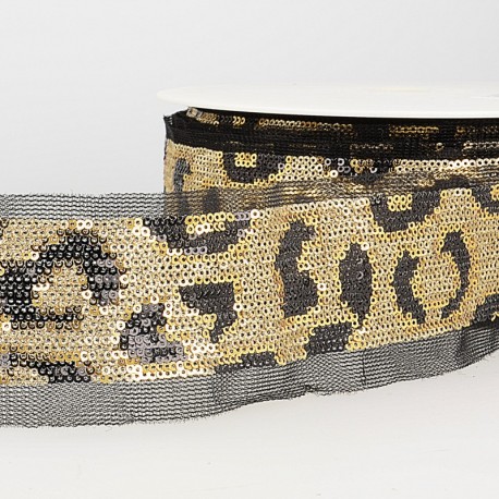Galon paillettes fauve