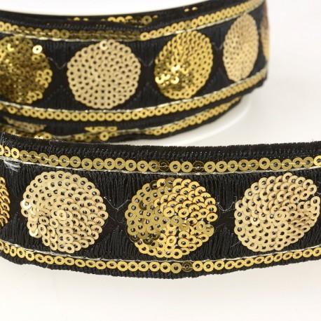 Galon paillettes cercles