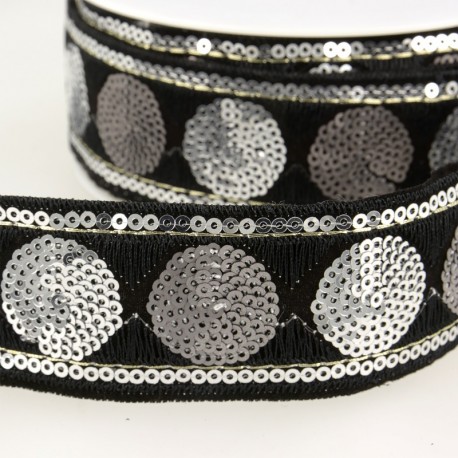 Galon paillettes cercles