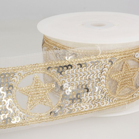 Galon paillettes étoiles