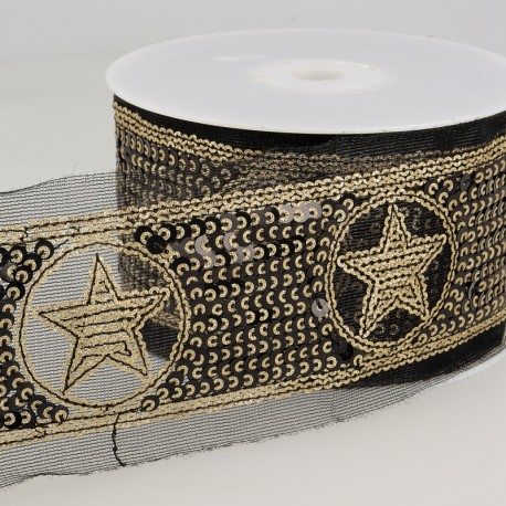 Galon paillettes étoiles
