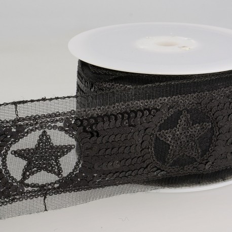 Galon paillettes étoiles