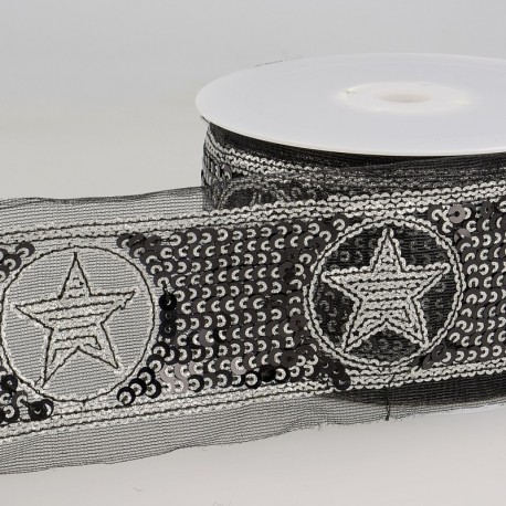 Galon paillettes étoiles