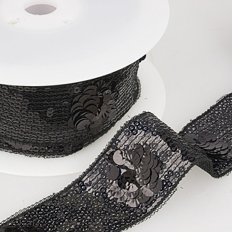 Galon paillettes fleurs