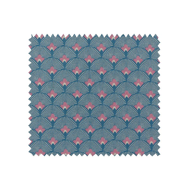 Tissu Toile Eventail Bleu Vert