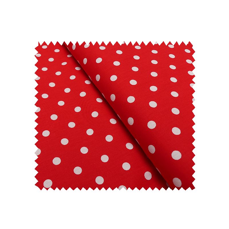 Tissu Popeline Pois Rouge Blanc