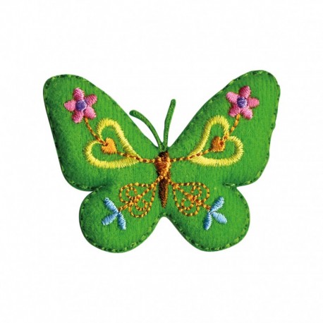 Papillon feutrine vert