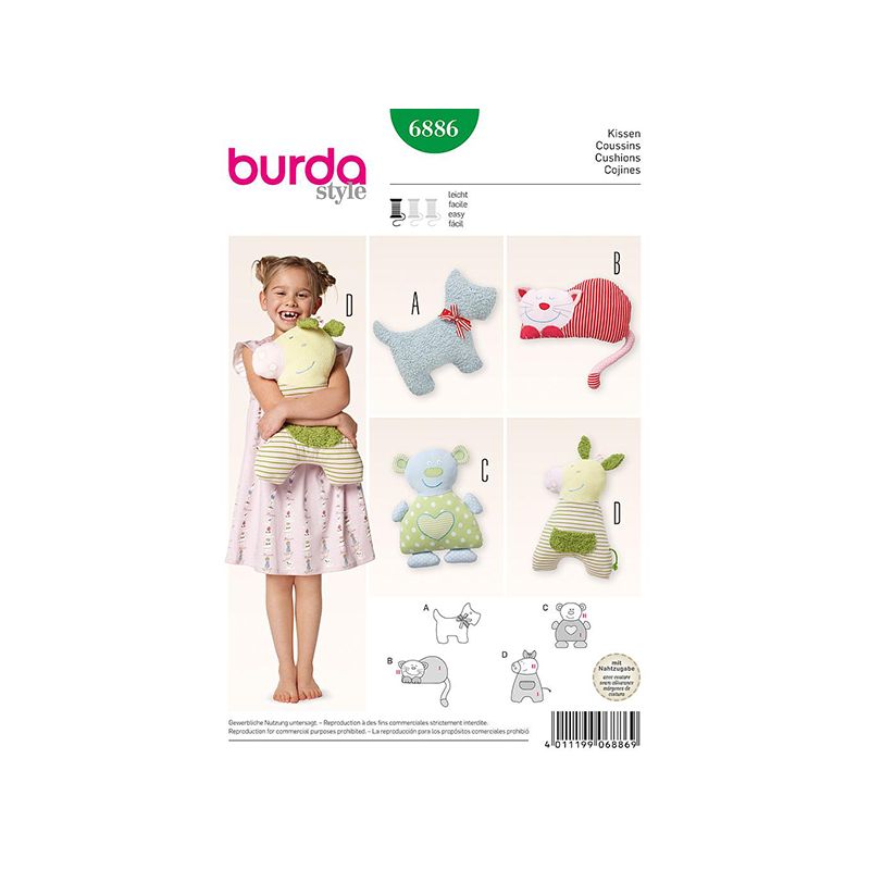 Patron Burda Style 6886 Coussins