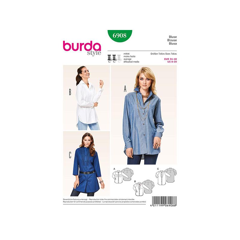 Patron Burda Style 6908 Blouse 34/46