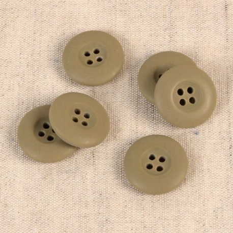 Bouton 4 trous bord large beige