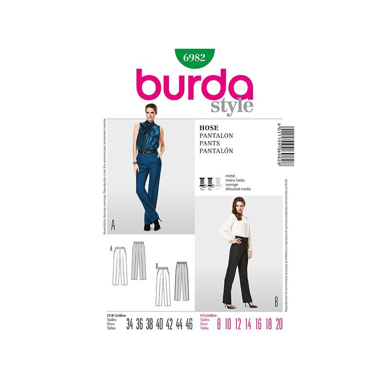 Patron Burda Style 6982 Pantalon 34/46