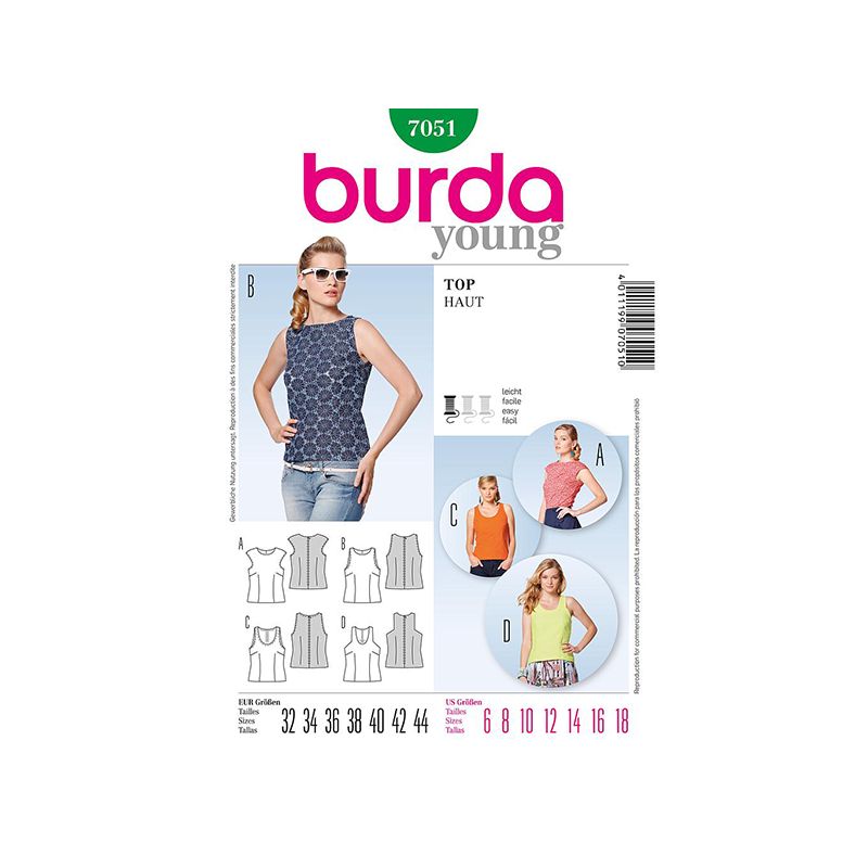 Patron Burda Style 7051 Débardeur 32/44