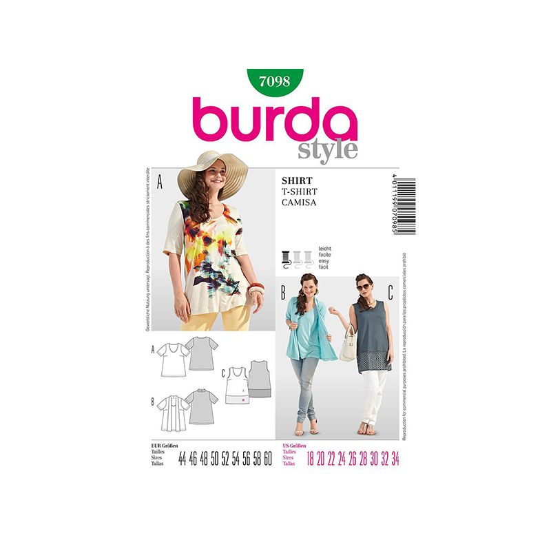 Patron Burda Style 7098 T-Shirt 44/60