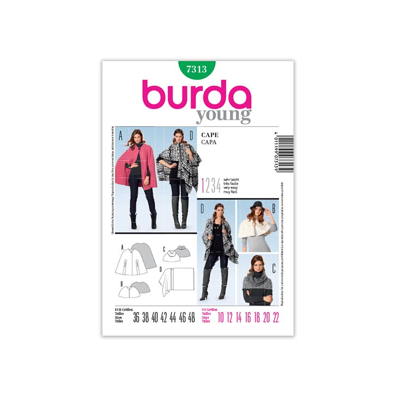 Patron Burda Style 7313 Cape 36/48