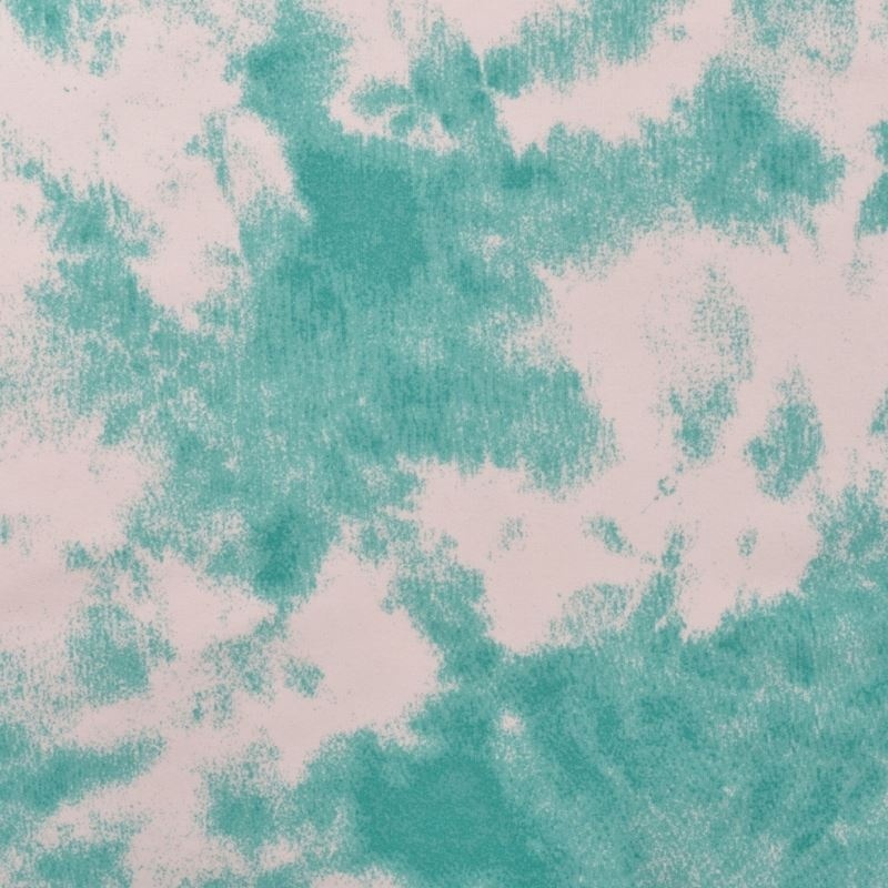 Tissu French Terry Imprimé Tie And Dye Turquoise