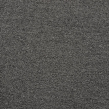 Tissu Sweat Reversible Uni Gris Foncé 