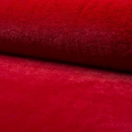 Tissu Fausse Fourrure Microfibre Castorini Rouge  