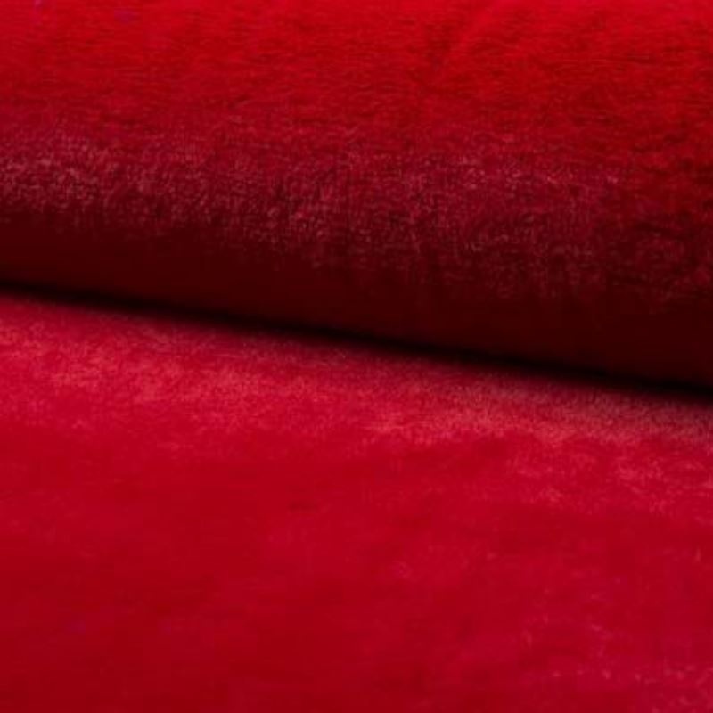 Tissu Fausse Fourrure Microfibre Castorini Rouge  
