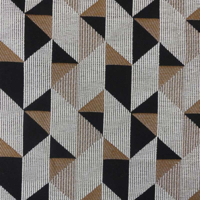 Tissu Jacquard Géometrique Marron 