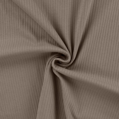 Tissu Jersey Côtelé Mandy Taupe