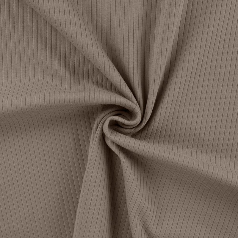 Tissu Jersey Côtelé Mandy Taupe