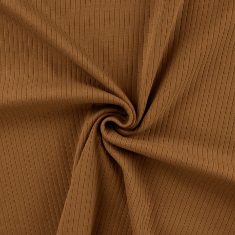Tissu Jersey Côtelé Mandy Caramel