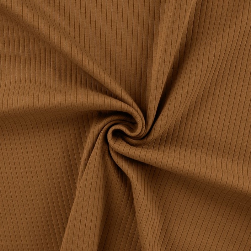 Tissu Jersey Côtelé Mandy Caramel