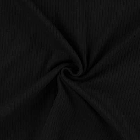 Tissu Jersey Côtelé Mandy Noir 