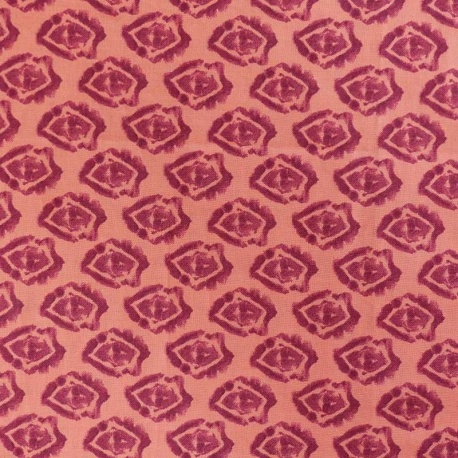 Tissu Coton Imprimé Fuse Corail 