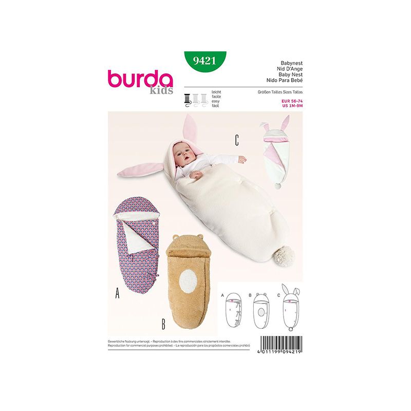 Patron Burda Kids 9421 Nid d'Ange 56/74CM