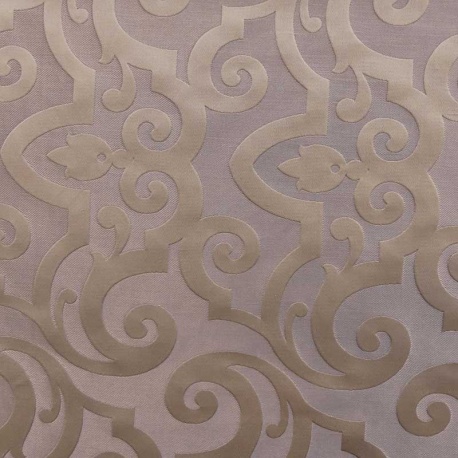 Tissu Bijou Jacquard Arabesque Fond Prune