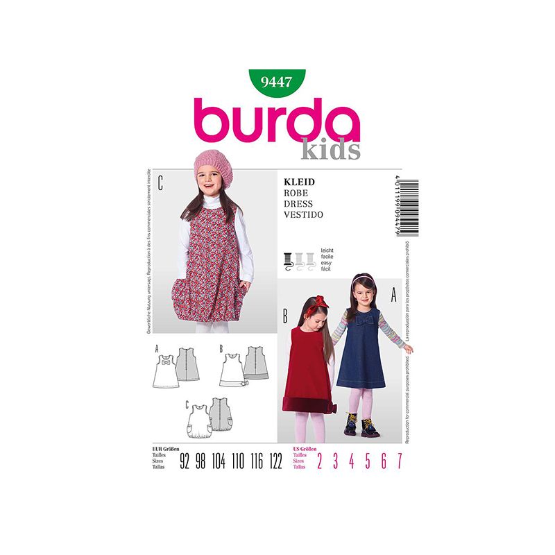 Patron Burda Kids 9447 Robe 92/122