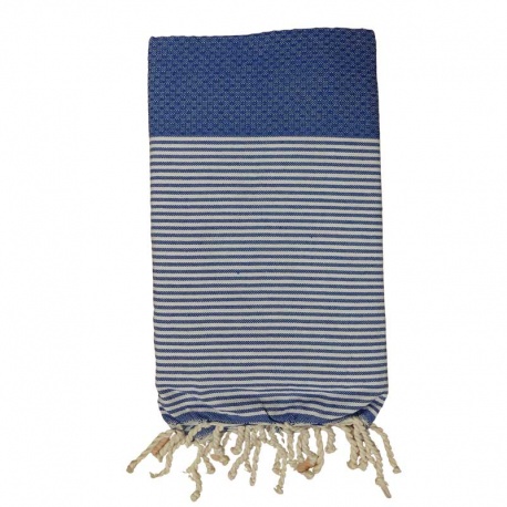 Fouta Frange Rayé Bleu