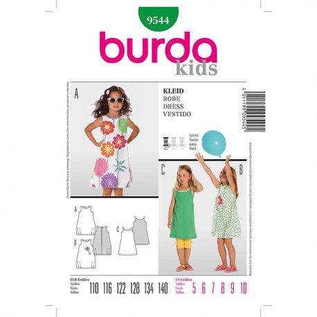 Patron Burda Kids 9544 Robe 110/140