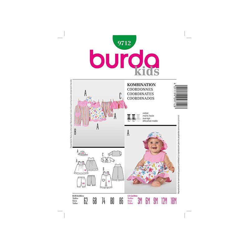 Patron Burda Kids 9712 Ensemble 62/86