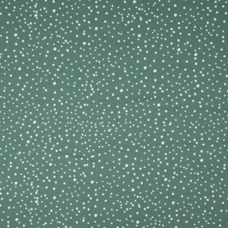 Tissu Popeline Imprimé Pois Fond Vert