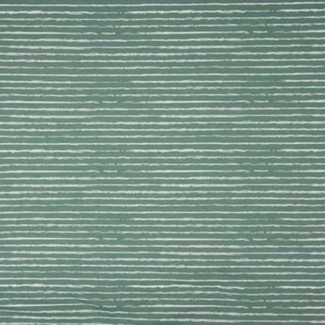 Tissu Popeline Imprimé Rayures Vert 