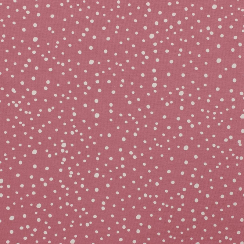 Tissu Jersey Coton Pois Rose