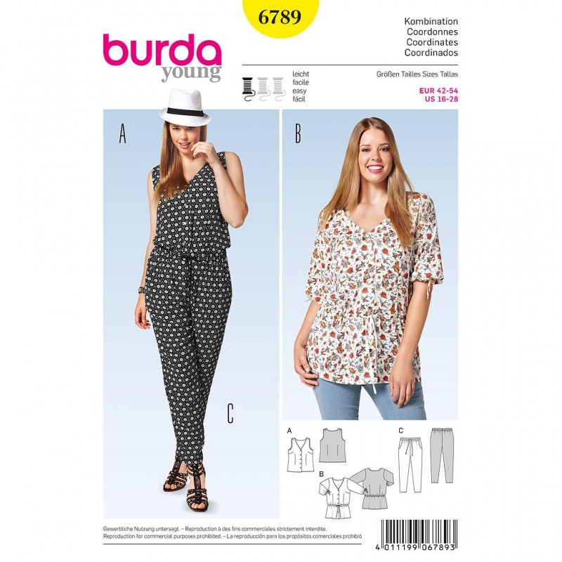 Patron Burda Style 6789 Ensemble Dame 42/54