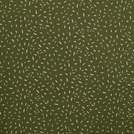 Tissu Jersey Coton Confetti Vert Army 