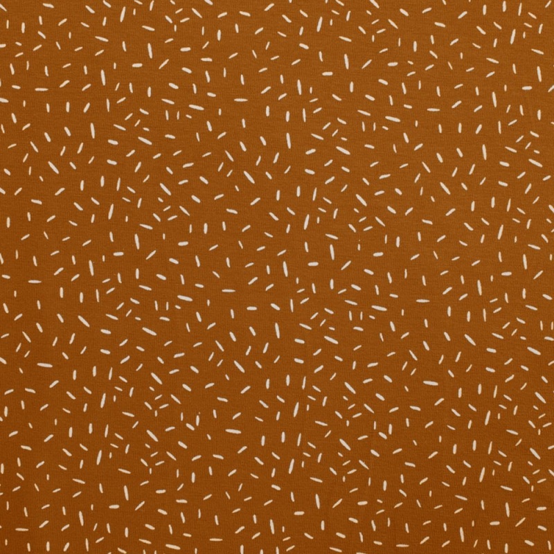 Tissu Jersey Coton Confetti Caramel 