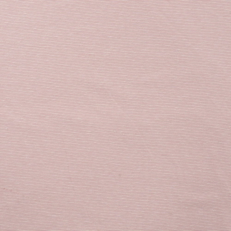 Tissu Jersey Coton Fine Bande Rose Clair