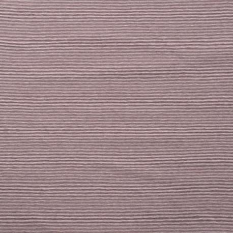 Tissu Jersey Coton Fine Bande Mauve 