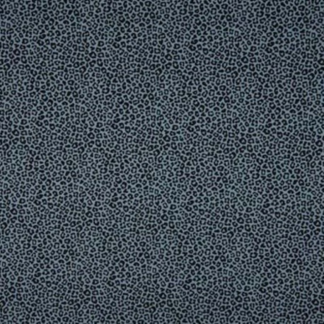 Tissu Jersey Coton Imprimé Leopard Bleu 