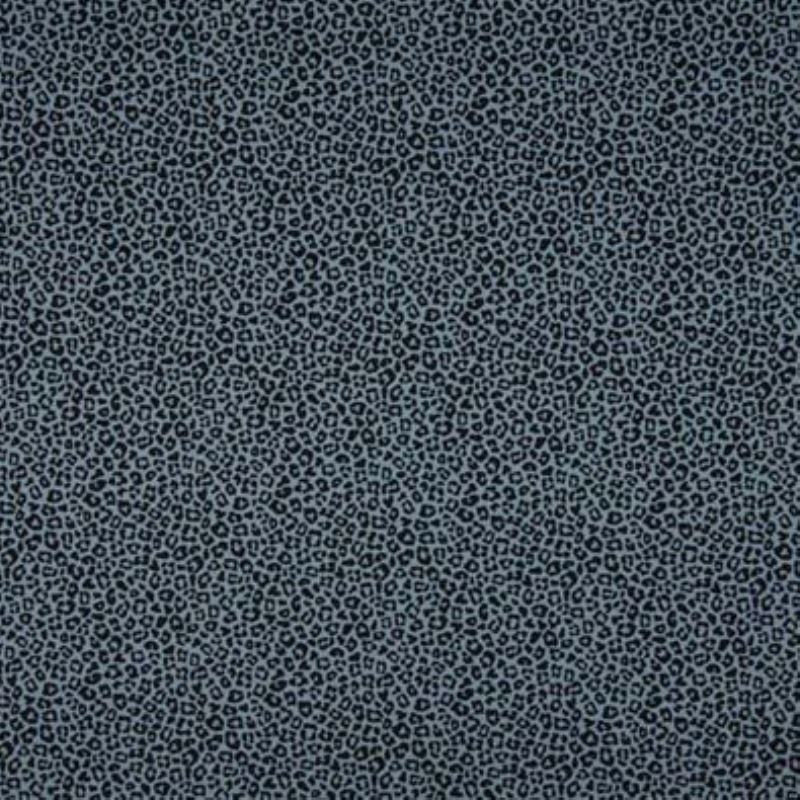 Tissu Jersey Coton Imprimé Leopard Bleu 