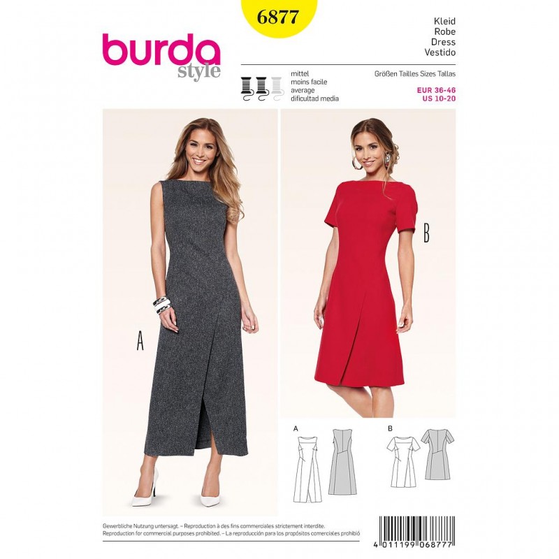 Patron Burda Style 6877 Robe 36/46