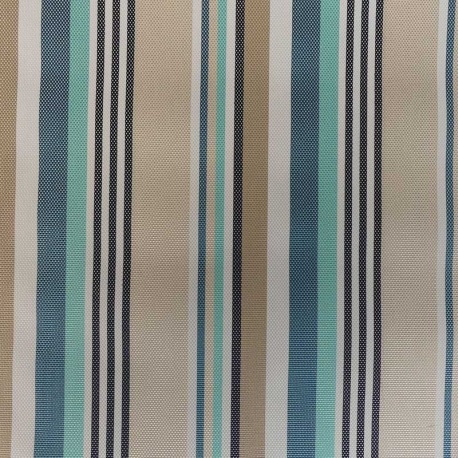 Tissu Déperlant Marina Rayure Turquoise Marine 