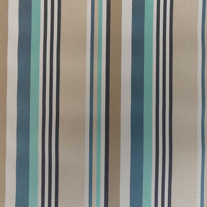 Tissu Déperlant Marina Rayure Turquoise Marine Tissus des Ursules