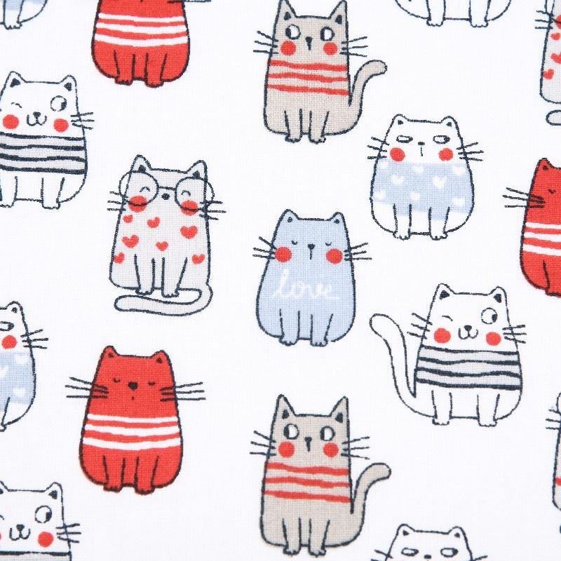 Tissu Imprimé Felix Rouge - Tissus des Ursules